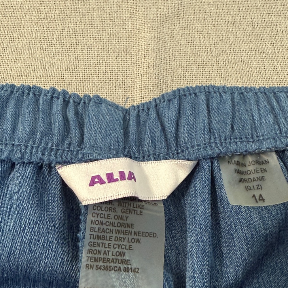 Alia SZ14 Pull-On Blue Casual Pants - Picture 3 of 14